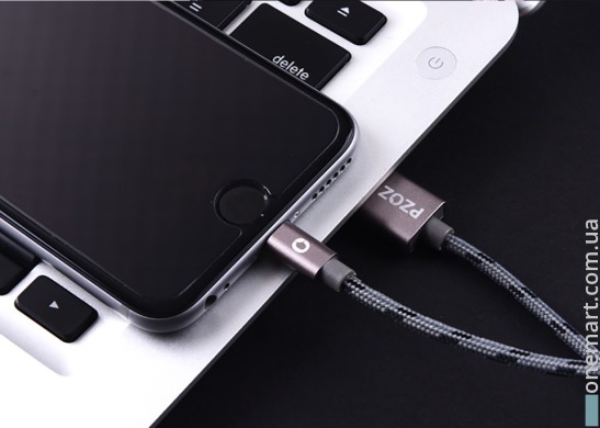 Кабель PZOZ USB - Lightning (2 м, сірий)