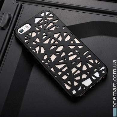 Чехол "Птичье гнездо" для iPhone 5/5S/5SE (чёрный, пластик)