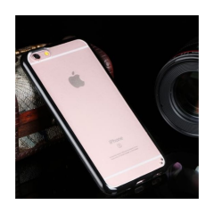 Прозрачный матовый чехол-бампер для iPhone 6/6S (чёрный, пластик)