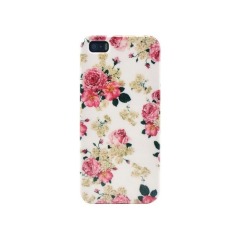Чехол "Ветки розы" для iPhone 5/5S/5SE (разноцветный, пластик)
