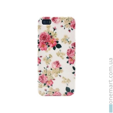 Чехол "Ветки розы" для iPhone 5/5S/5SE (разноцветный, пластик)
