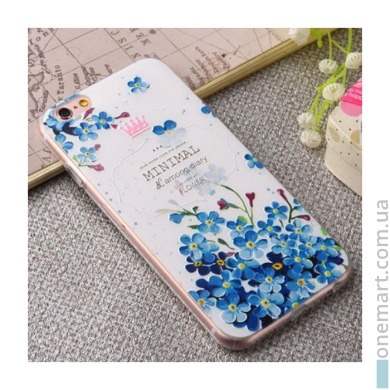 3D-чохол "Незабудки" для iPhone 6/6S (блакитний, силікон)