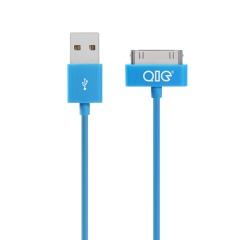 Кабель QICENT USB - Apple 30pin (1 м, синий)