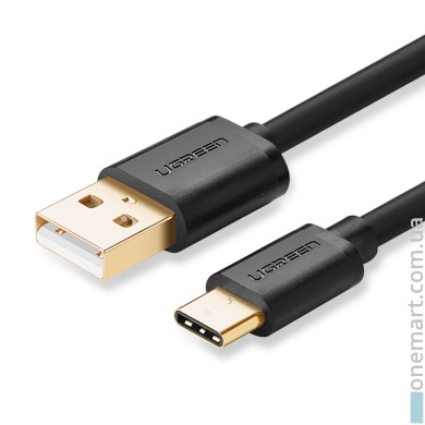 Кабель UGREEN USB - USB Type C (0.25 м, чёрный)