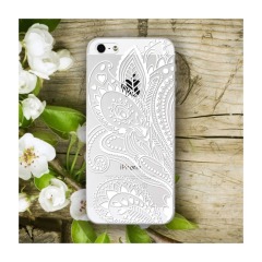 Чехол с орнаментом для iPhone 5/5S/5SE (белый, пластик)
