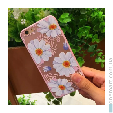 Чохол "Ромашки" для iPhone 6/6S (рожевий, пластик)