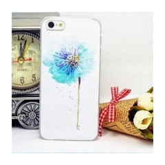 Чехол "Цветущий василёк" для iPhone 5/5S/5SE (белый, пластик)
