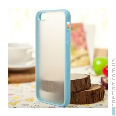 Чехол-бампер для iPhone 5/5S/5SE (голубой, пластик)